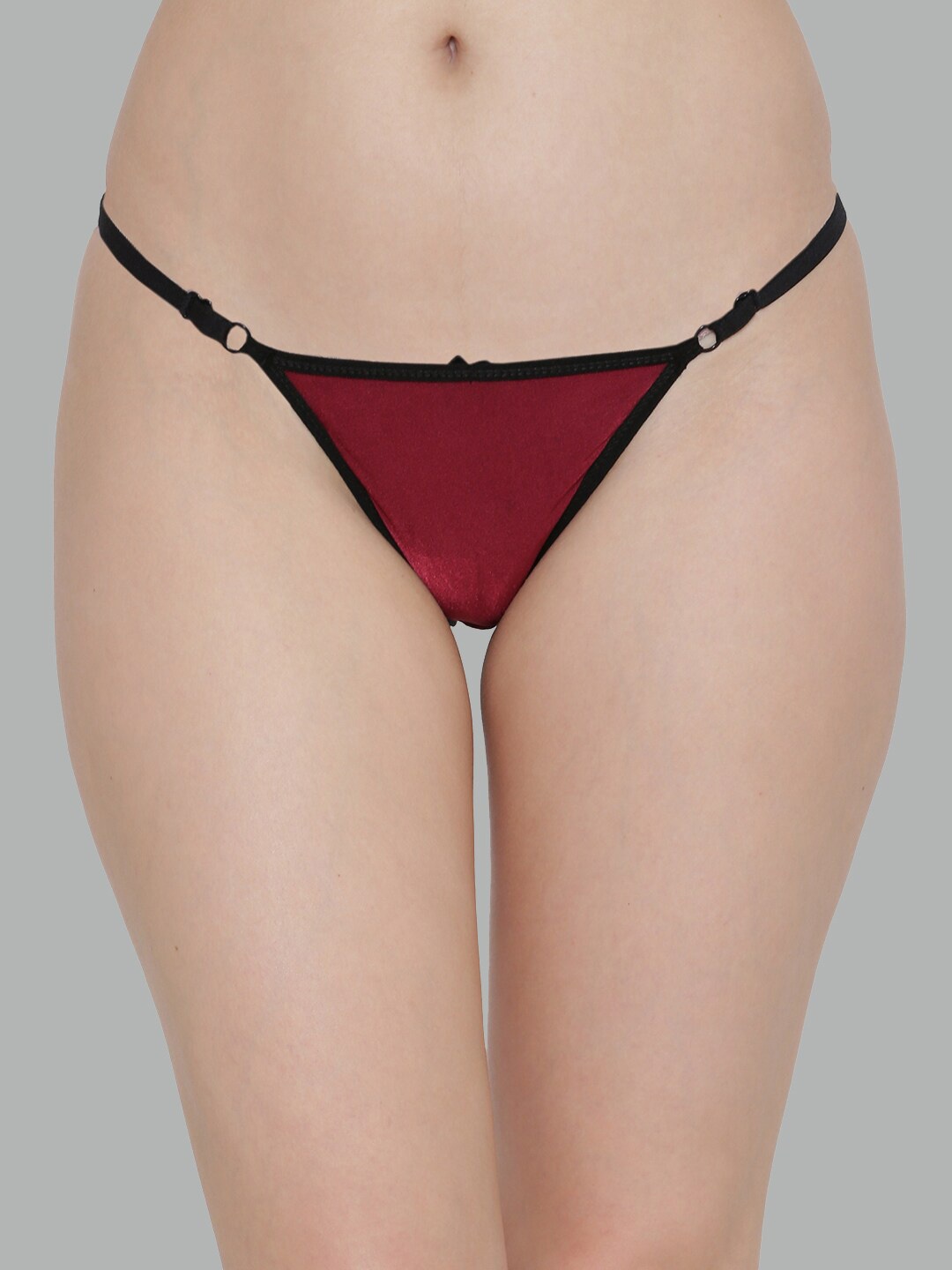 

N-Gal Women Colourblocked Anti-Odour Low-Rise Thongs, Maroon