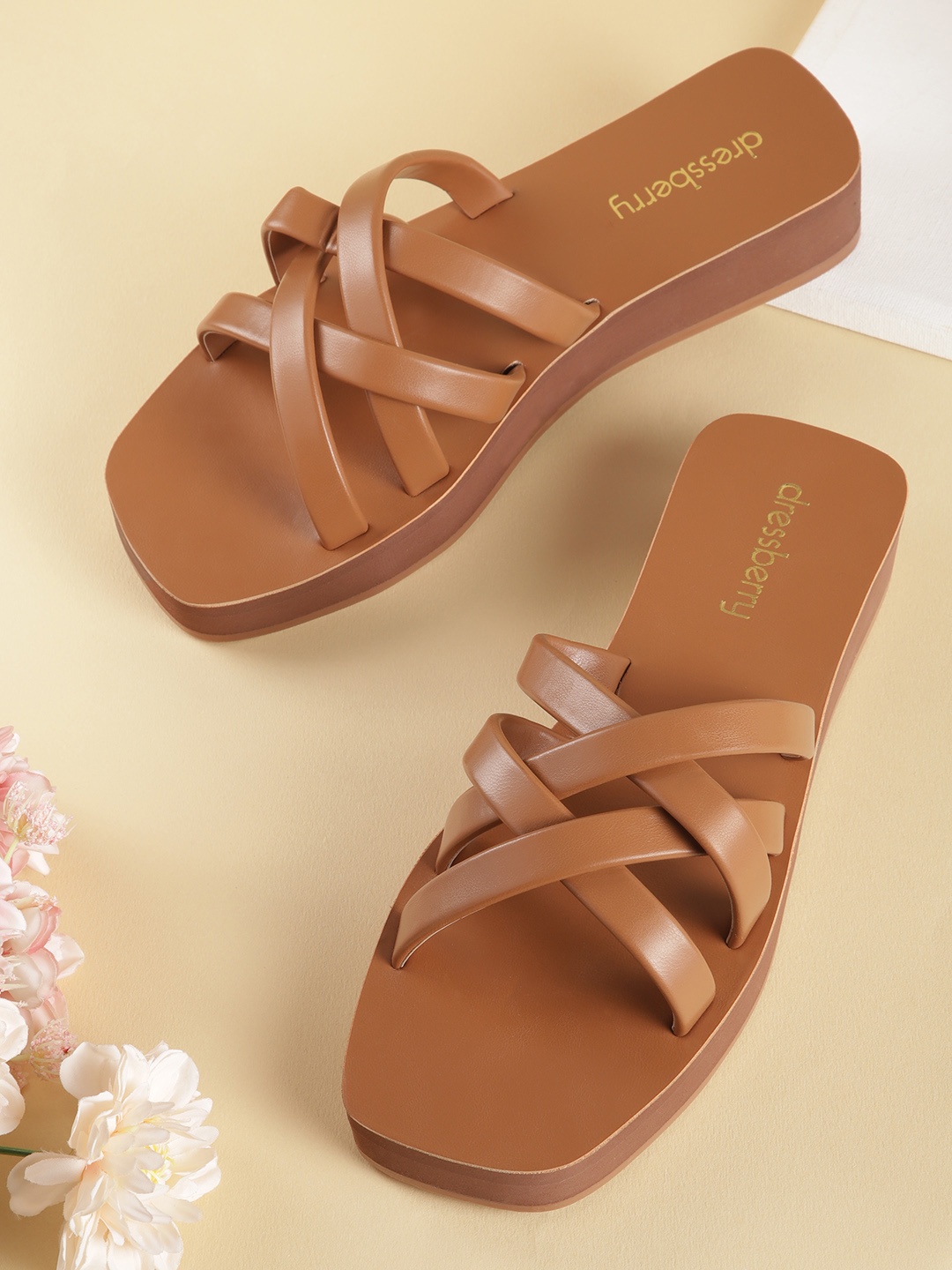 

DressBerry Flatform Heels, Tan