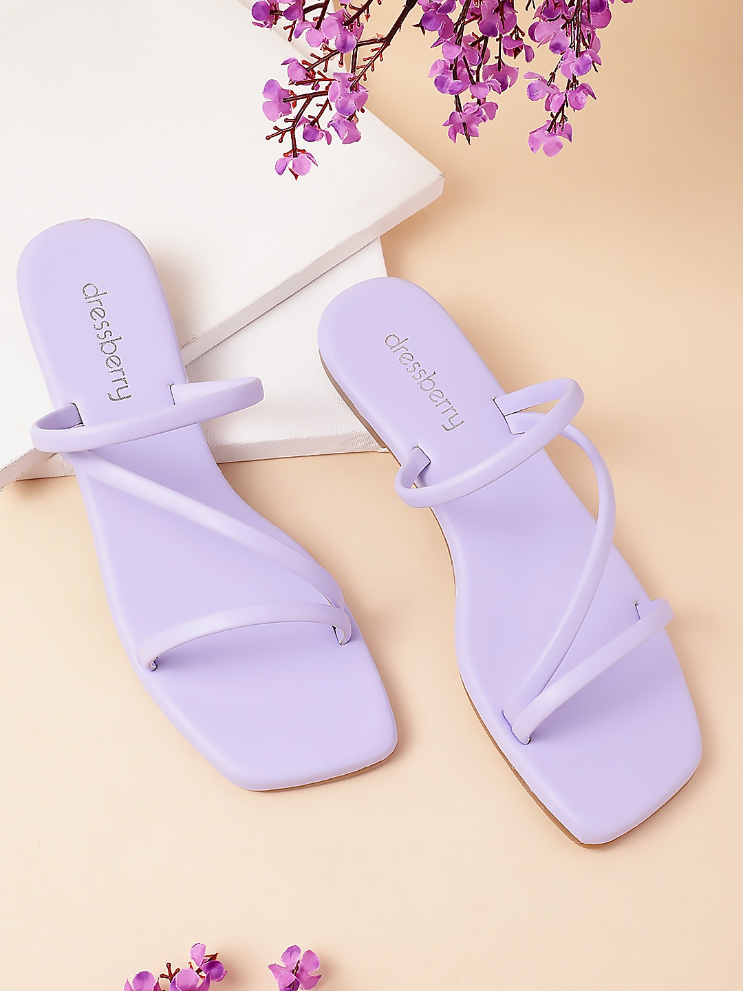 

DressBerry Women Open Toe Flats, Lavender