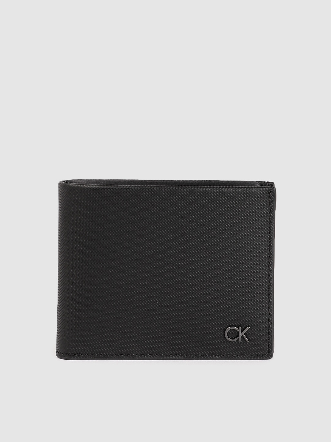 

Calvin Klein Men Geometric Textured Leather Two Fold Wallet, Black