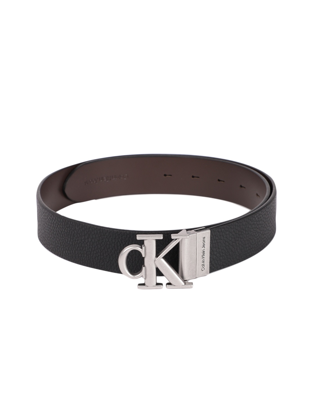 

Calvin Klein Men Textured & Solid Leather Reversible Belt, Black