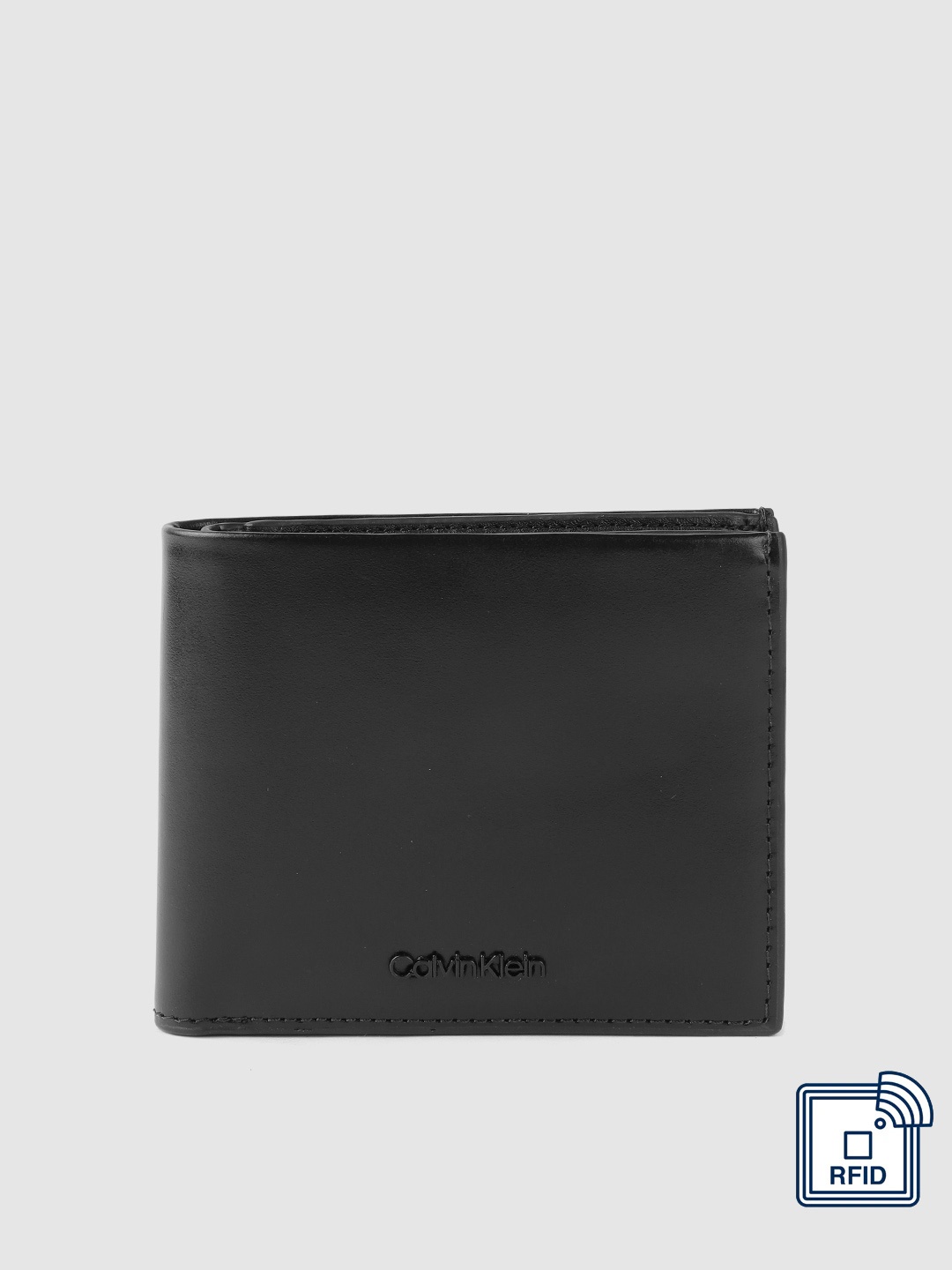 

Calvin Klein Men Leather Two Fold Wallet, Black