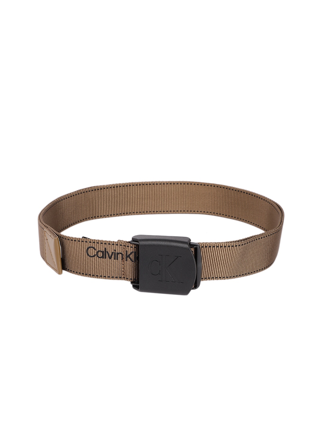 

Calvin Klein Men Brand Logo Printed Belt, Olive