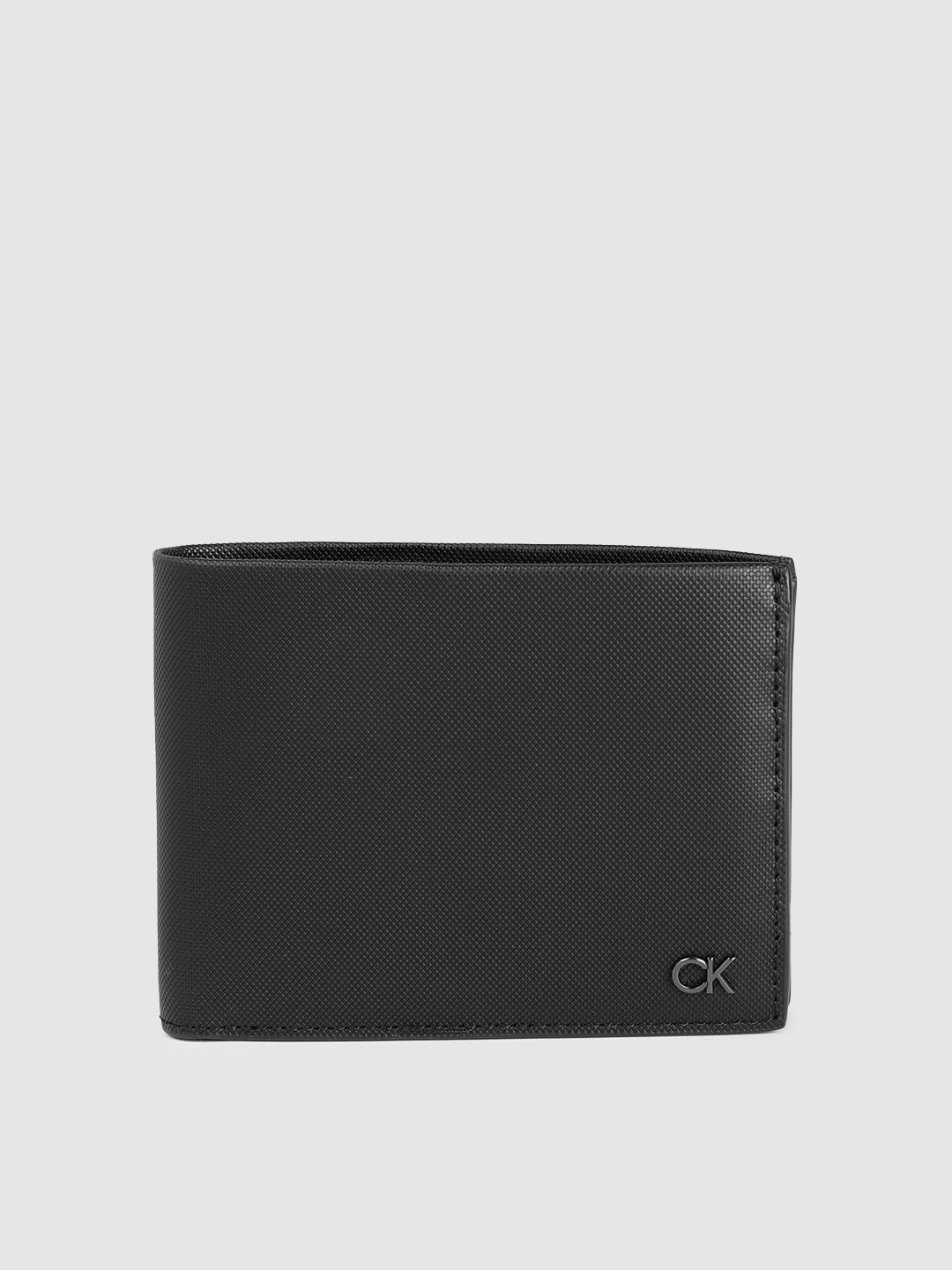 

Calvin Klein Men Geometric Textured Leather Two Fold Wallet, Black