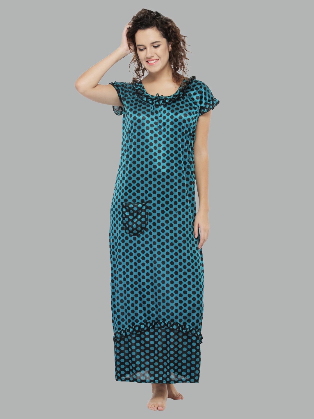 

N-Gal Printed Maxi Nightdress, Green