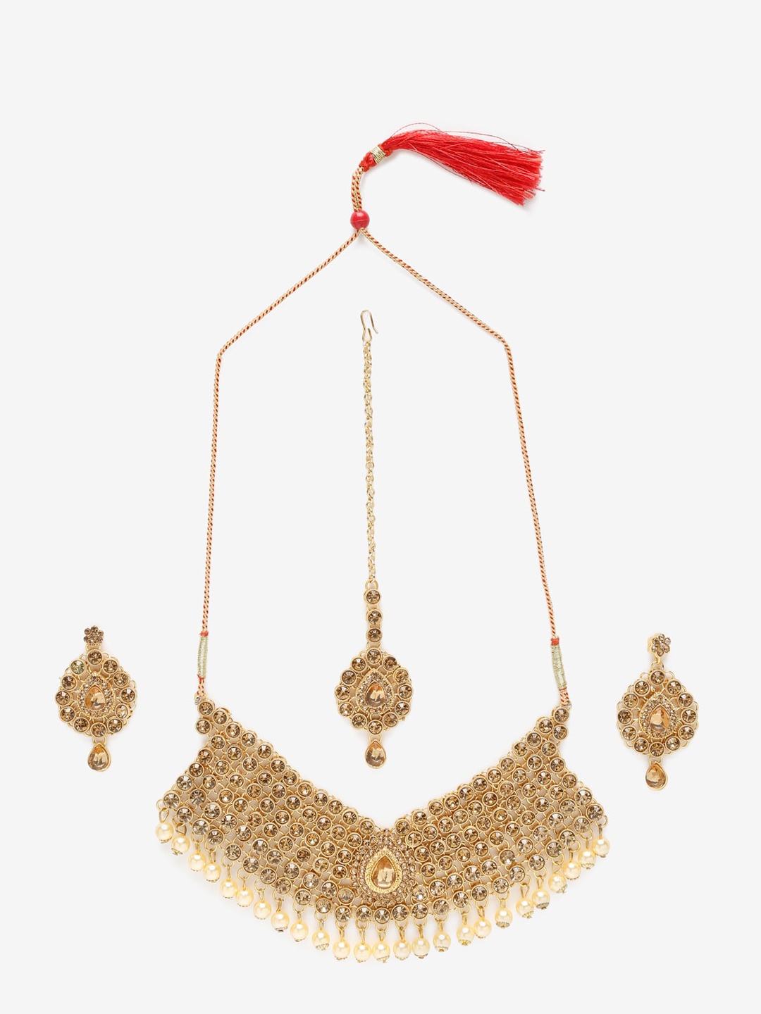 

Dhrohar Gold-Plated Kundan-Studded Jewellery Set