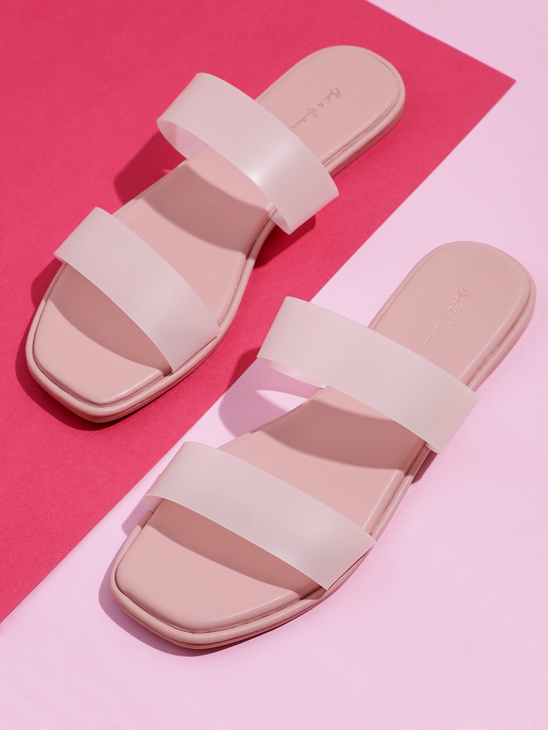 

Mast & Harbour Women Open Toe Flats, Pink