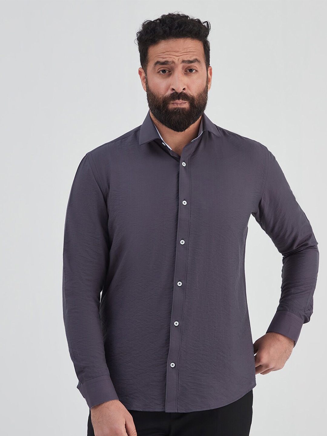 

MR BUTTON Men Slim Fit Casual Shirt, Purple
