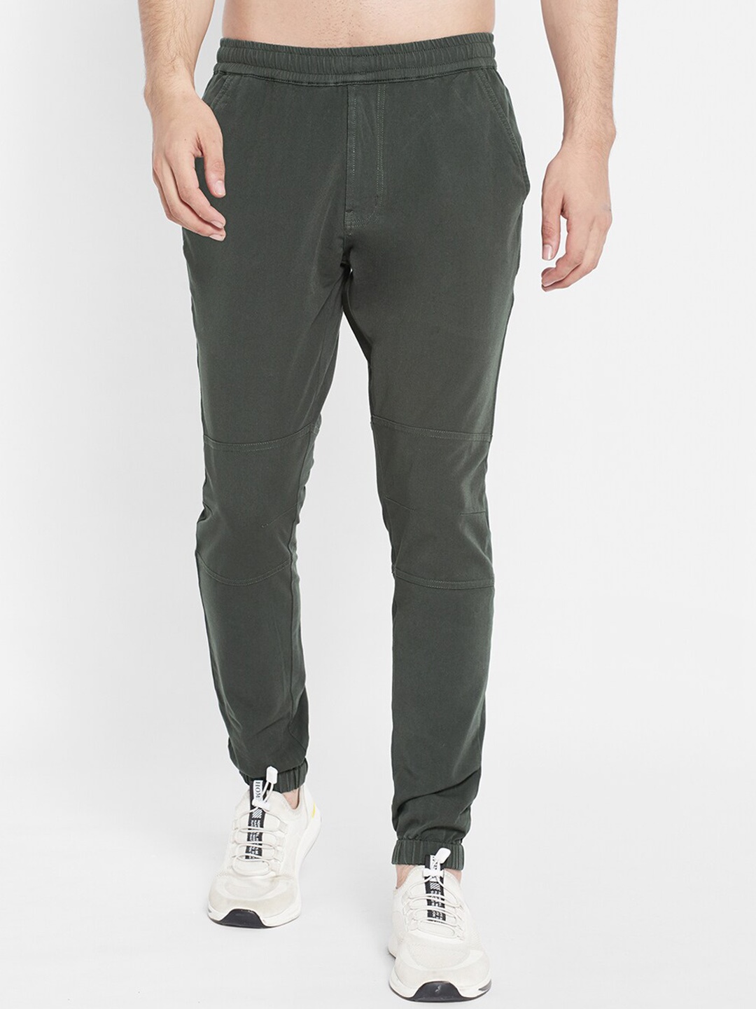 

SAPPER Men Slim Fit Cotton Joggers Trousers, Olive