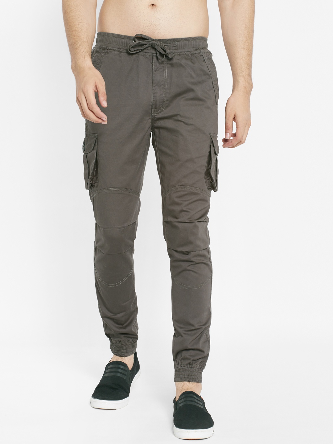 

SAPPER Men Cotton Slim Fit Joggers, Olive
