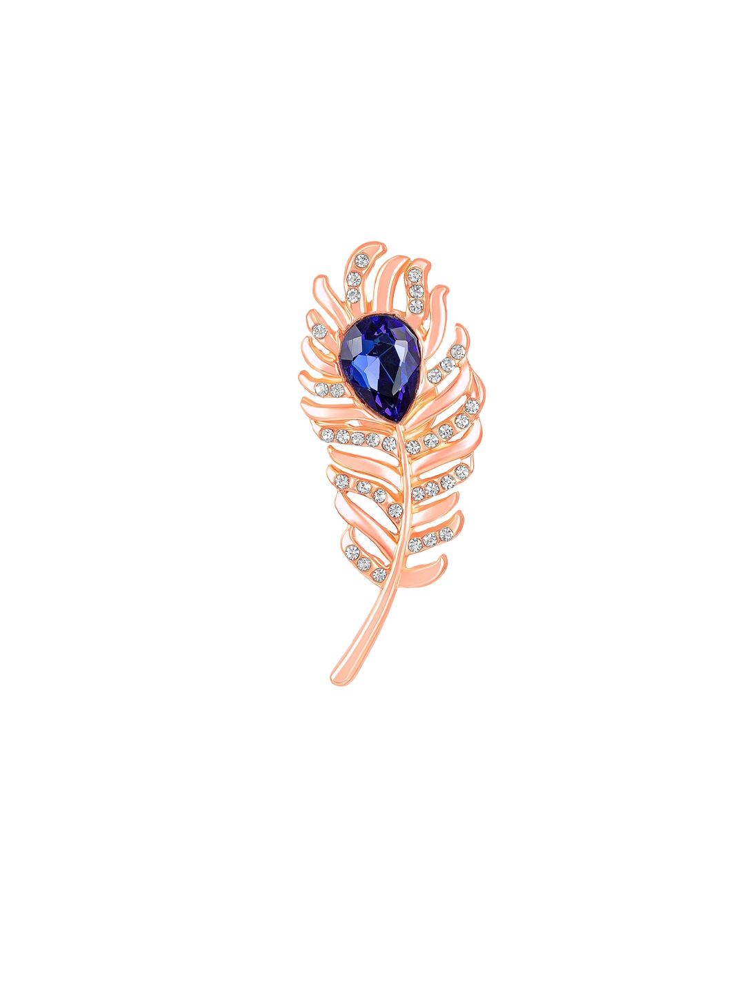 

Mahi Men Alloy Feather-Charm Lapel Pin, Blue