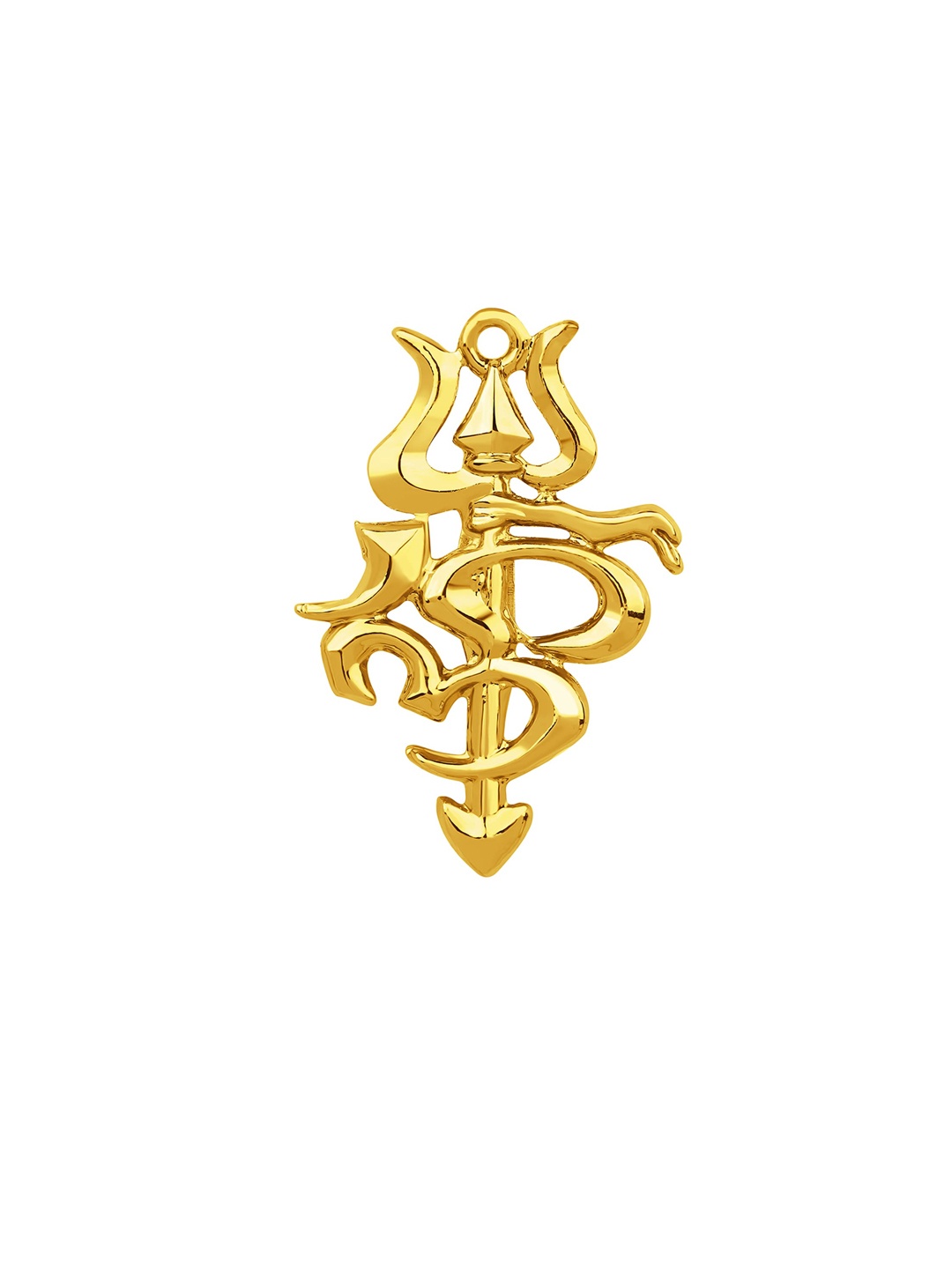 

Mahi Men Dwishakti Om & Trishul Minimal Design Brooch, Gold