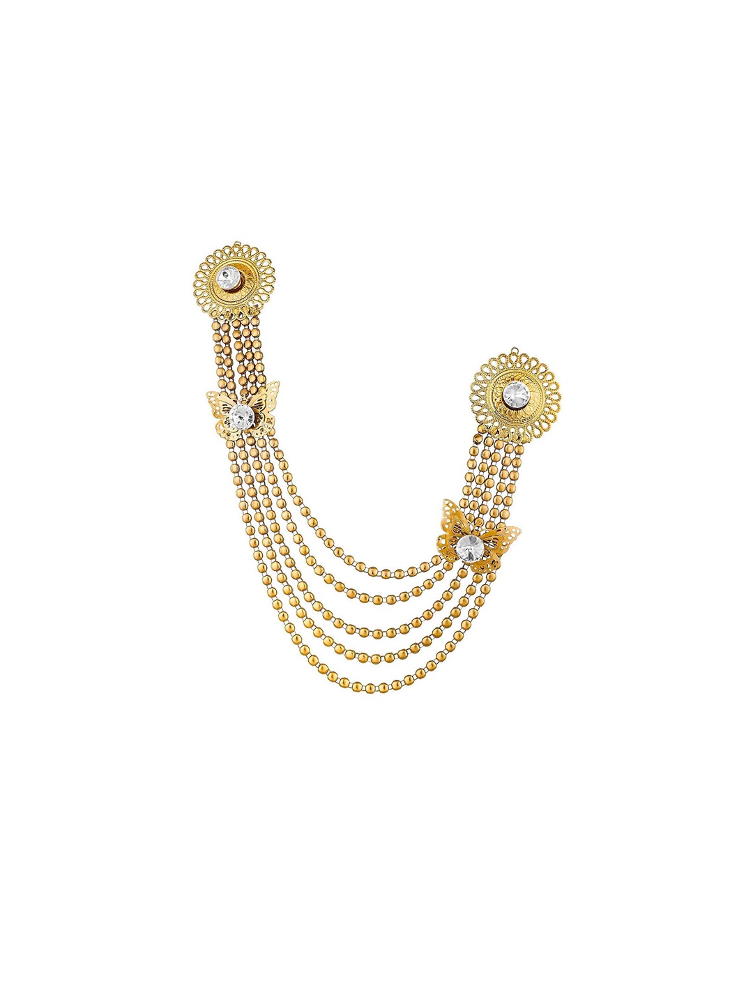 

Mahi Women Crystal Studded Brooch, Gold