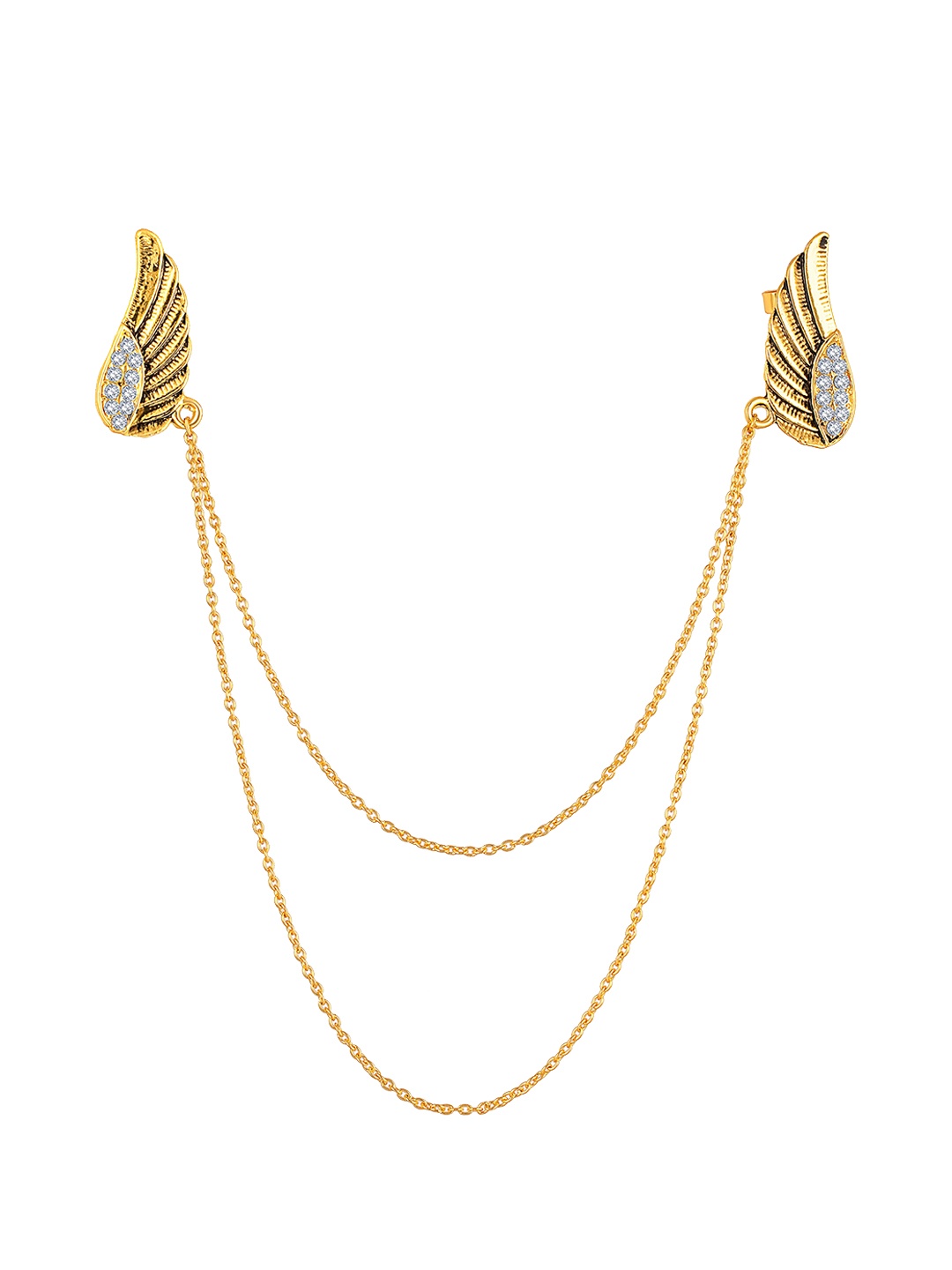 

Mahi Men Double Wing Chain Brooch, Gold