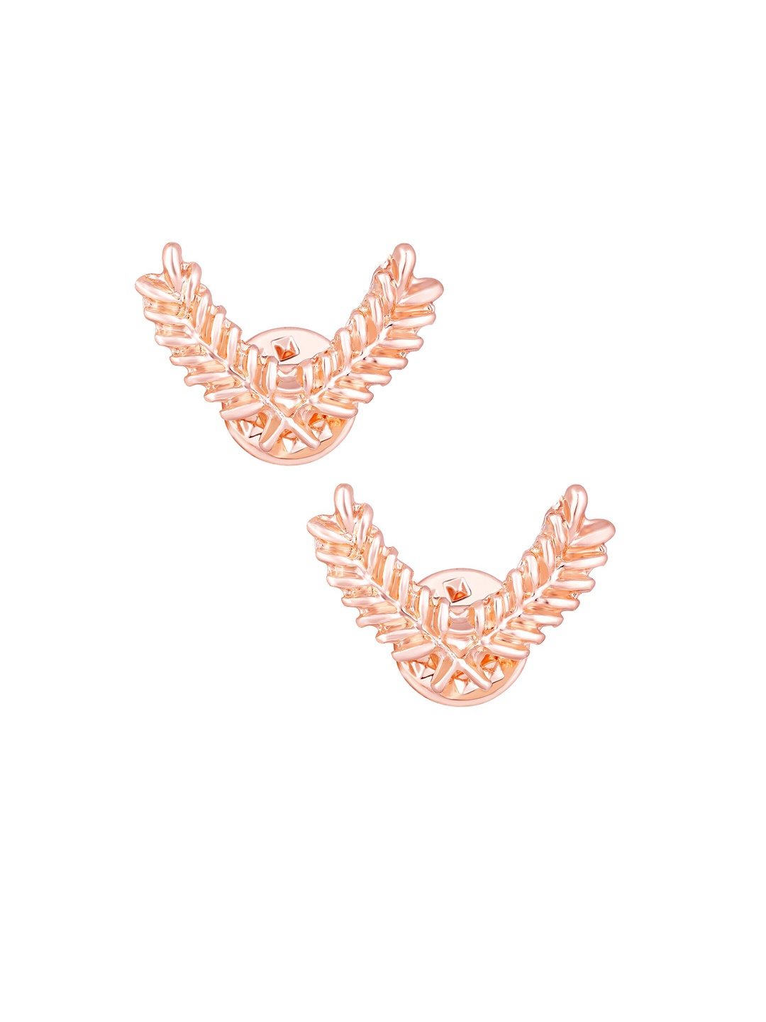 

Mahi Men Set Of 2 Cross Leaves Collar Brooch, Rose gold
