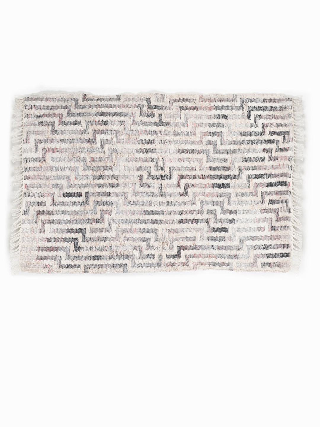 

Fabindia Shunya Beige Recycled Pet Woven Jute Cotton Dhurrie