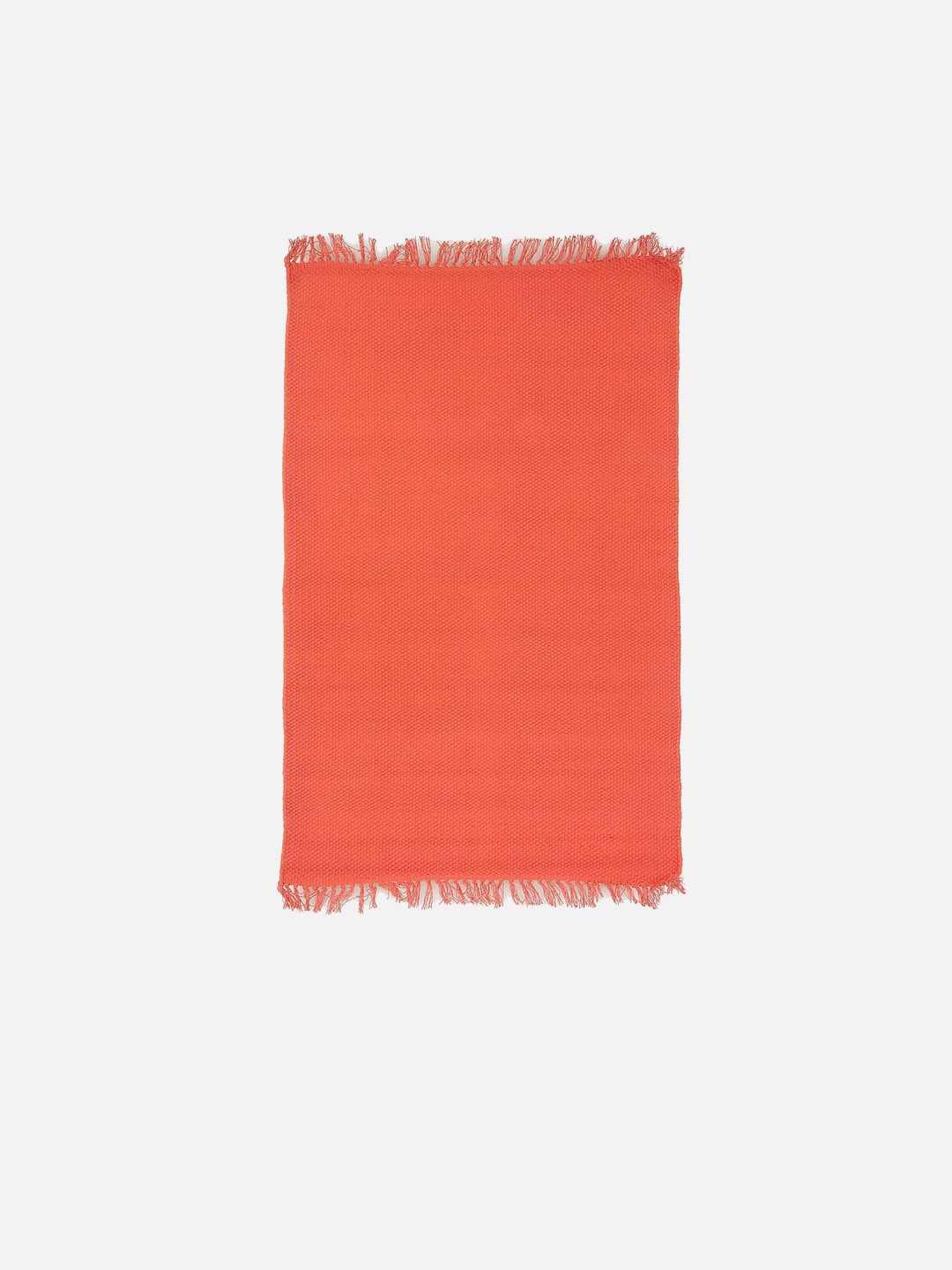 

Fabindia Dana Rust-colored Woven Design Cotton Dhurrie