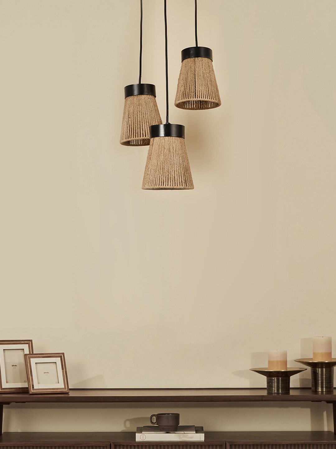 

Fabindia Beige & Black Textured Acrylic Ceiling Lamp