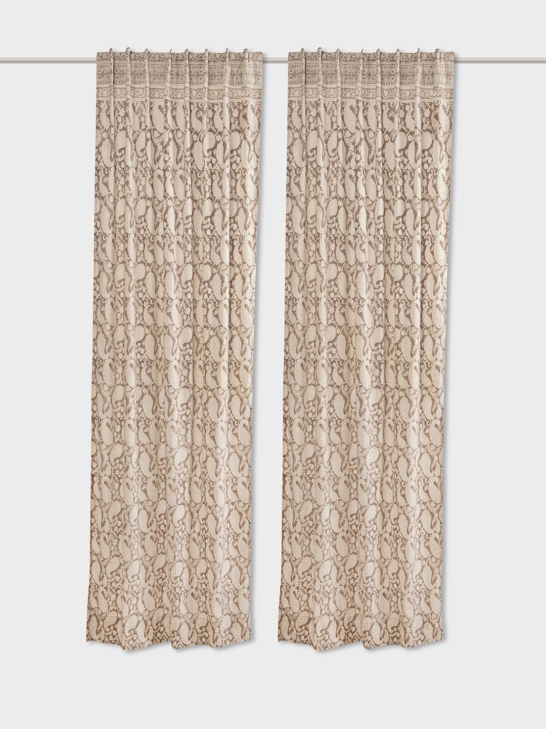 

Fabindia Grey Floral Door Curtain