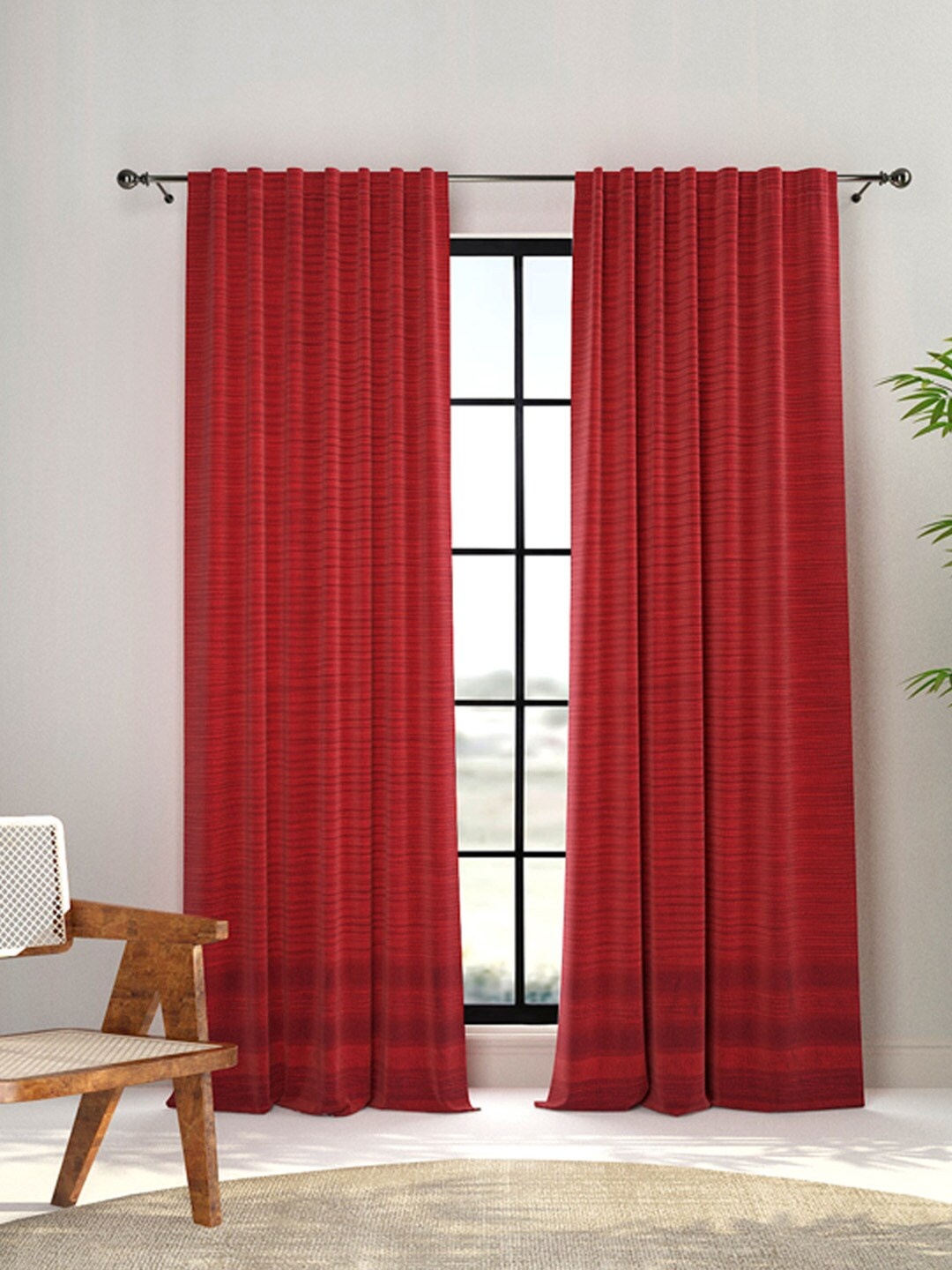 

Fabindia Dawaik Red Room Darkening Cotton Door Curtain