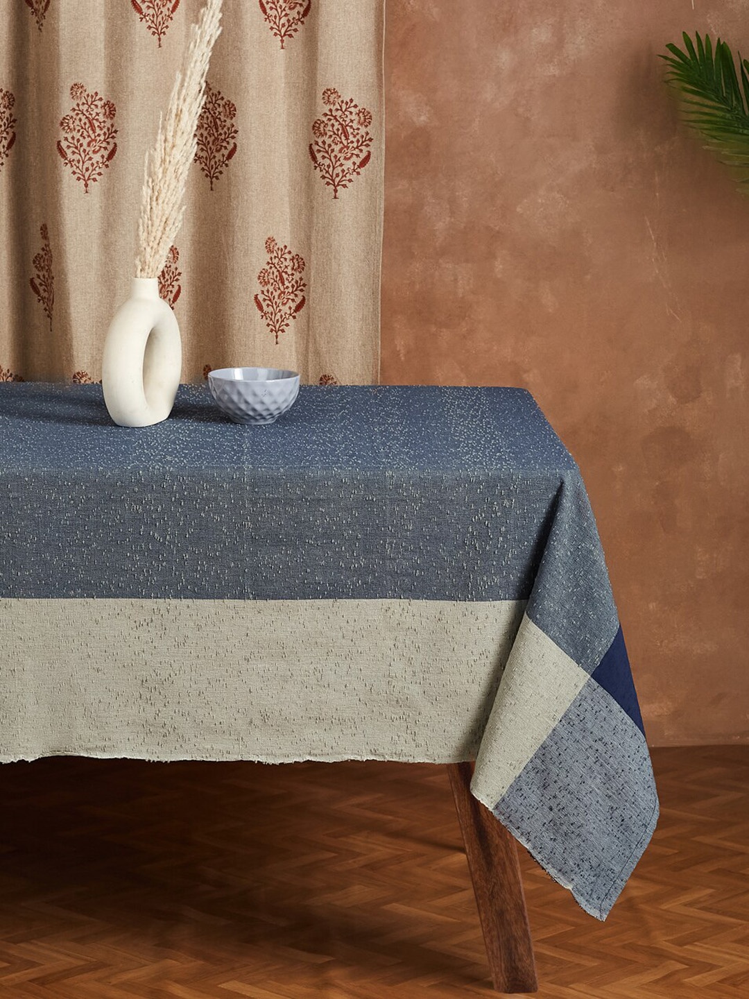 

Fabindia Blue & Beige Woven-Design Cotton 8-Seater Table Covers