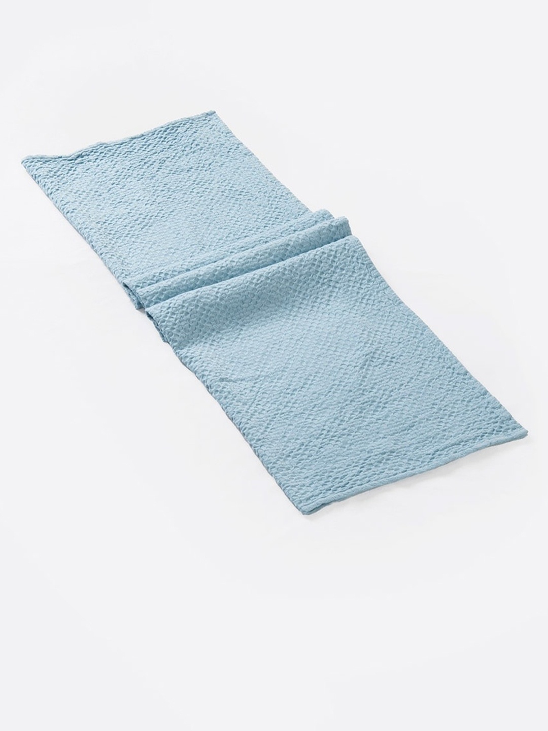 

Fabindia Blue Woven Design 125 GSM Cotton Hamam Bath Towel