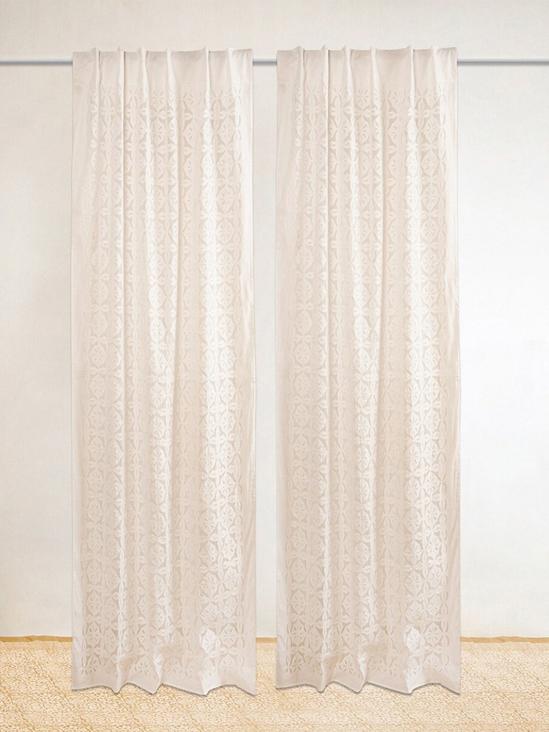 

Fabindia White Sheer Door Curtain