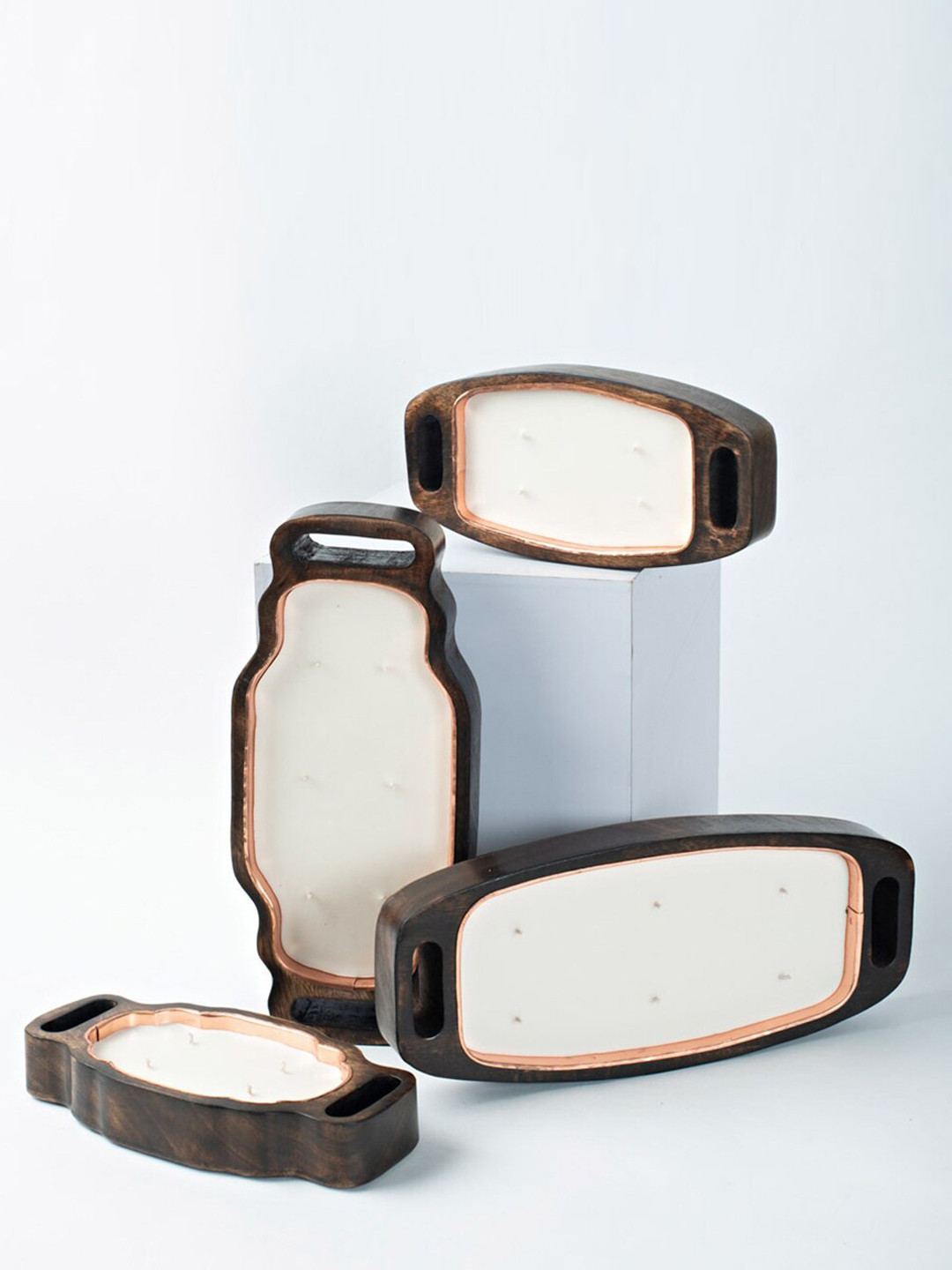

Fabindia Lucerna Brown & White Small Aruk Chakotra Tray Candle