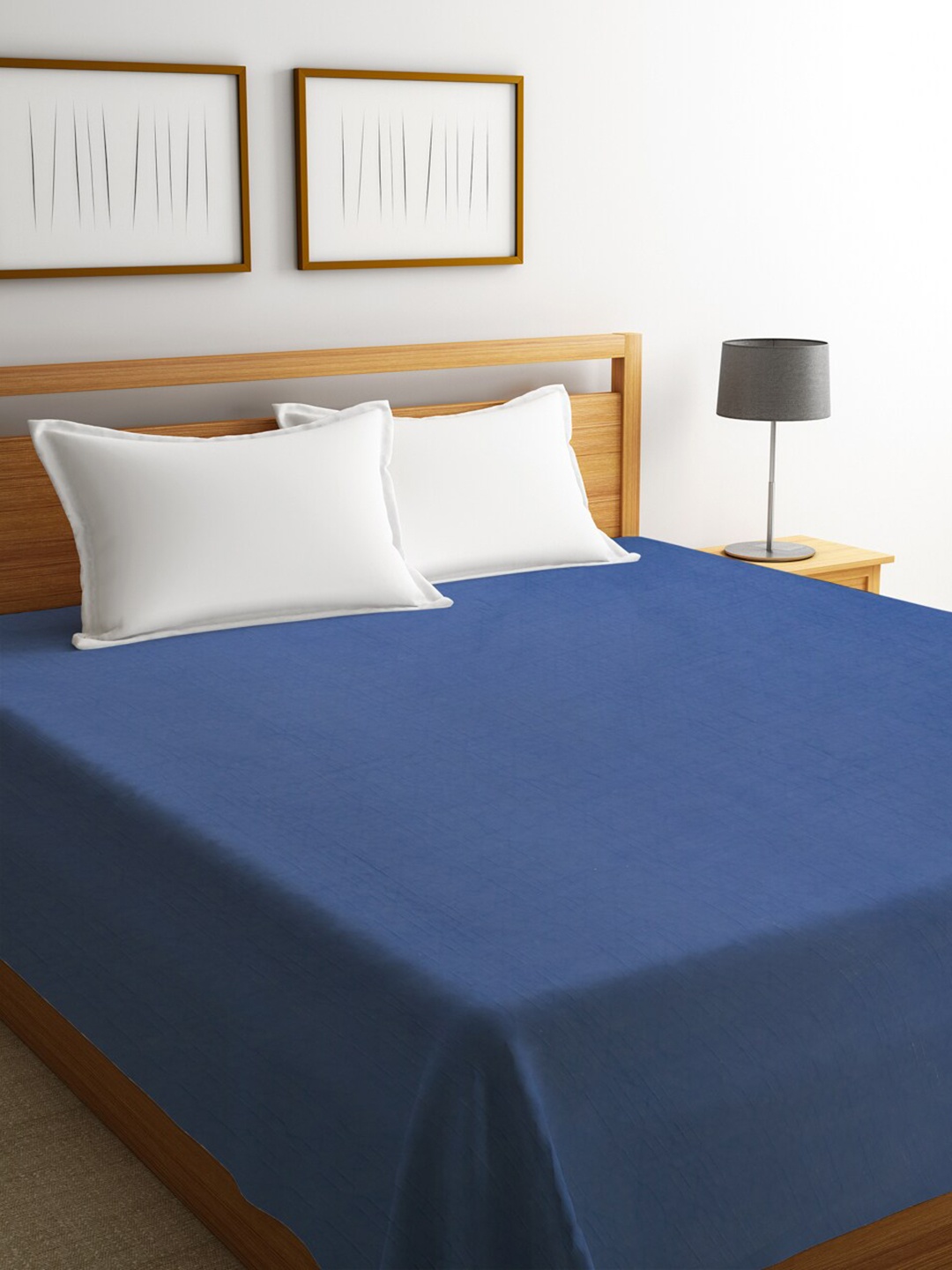 

Fabindia Baraz Blue Woven Design Cotton Double King Bed Cover