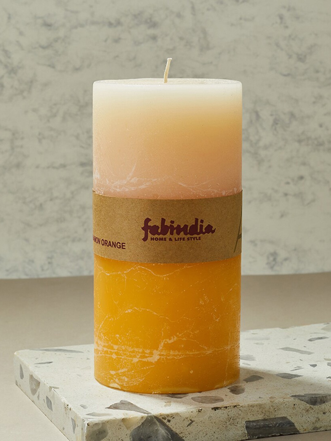 

Fabindia Dhani Yellow & Cream-Colored Dhani Pillar Pillar
