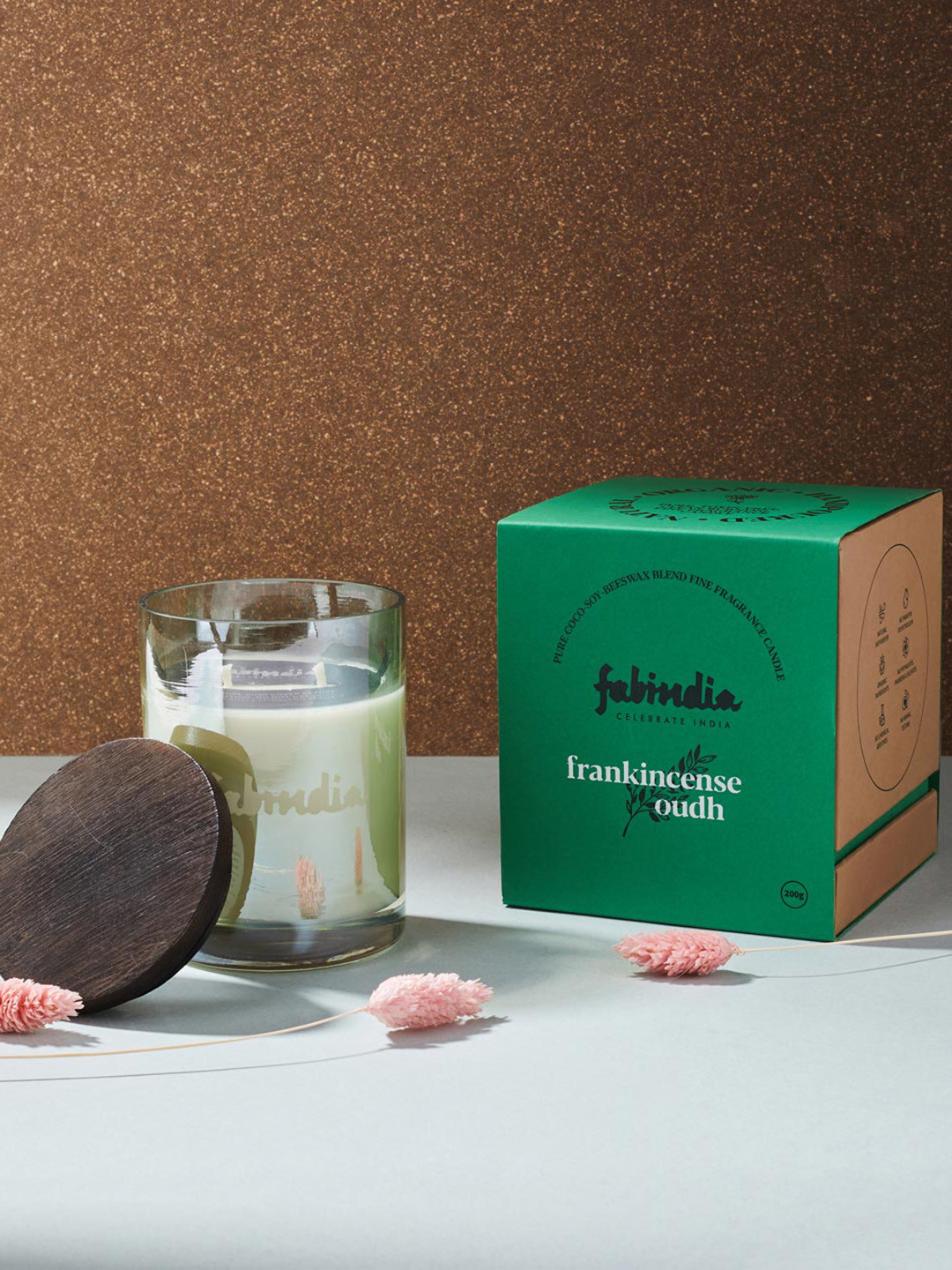 

Fabindia Adhrit Green Frankincense Oudh Jar Candle
