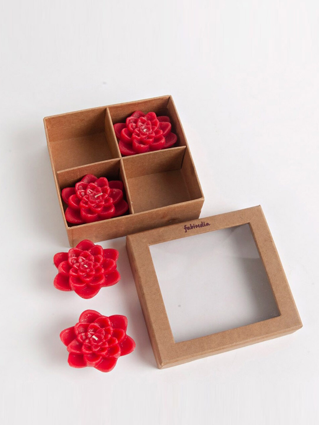 

Fabindia Srivasa Red 4 Pcs Floral Floating Candles
