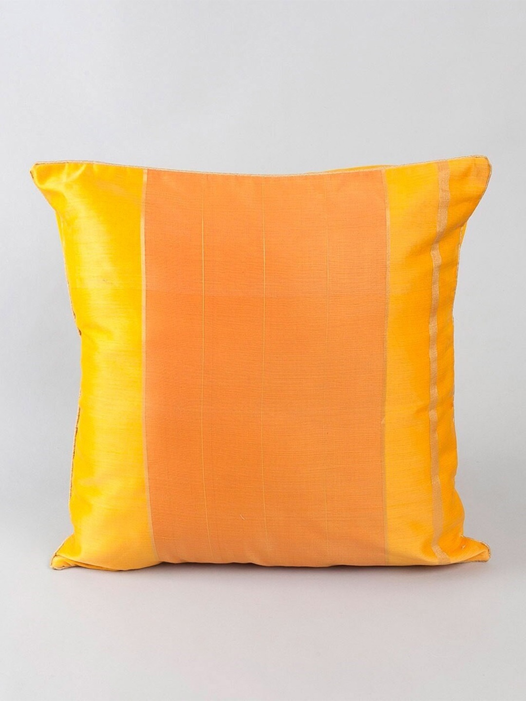 

Fabindia Yellow & Orange Colour blocked Cotton Silk Rectangle Cushion Cover