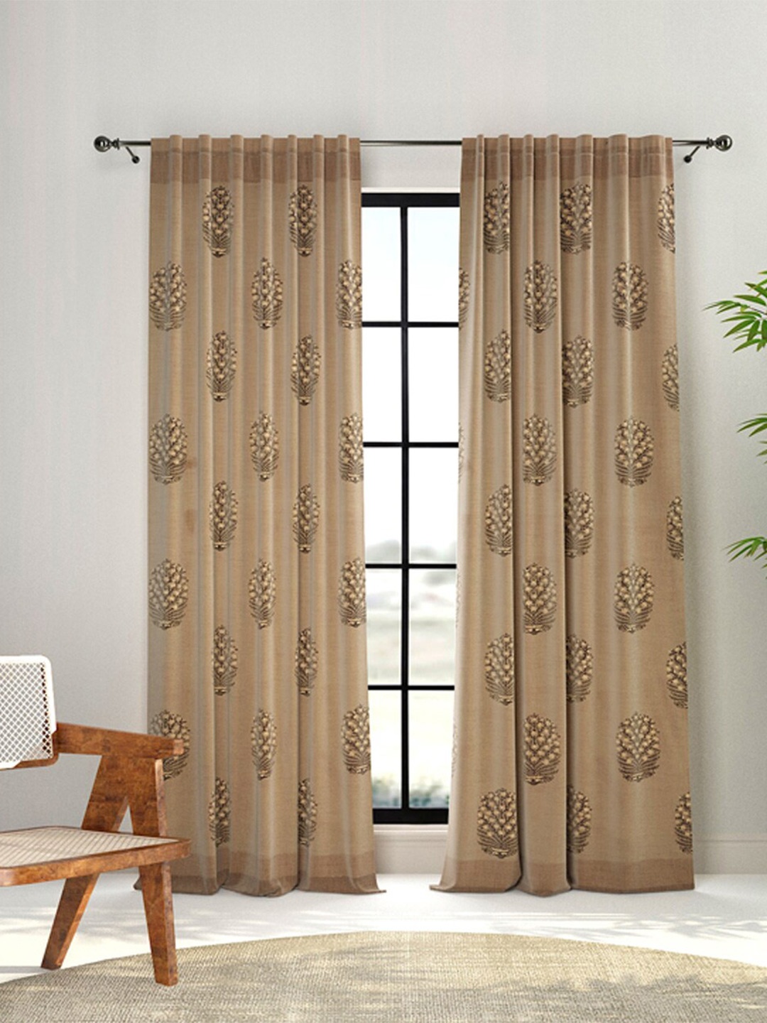 

Fabindia Ayur Beige Ethnic Motifs Cotton Door Curtain