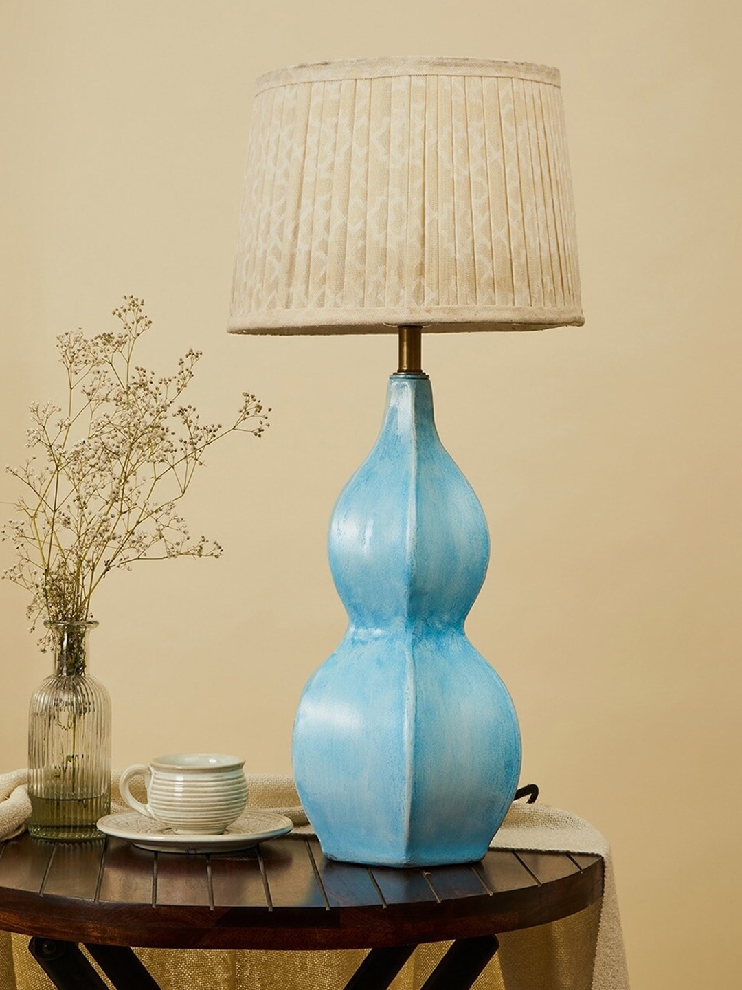 

Fabindia Ajna Mihira Blue Textured Table Lamp