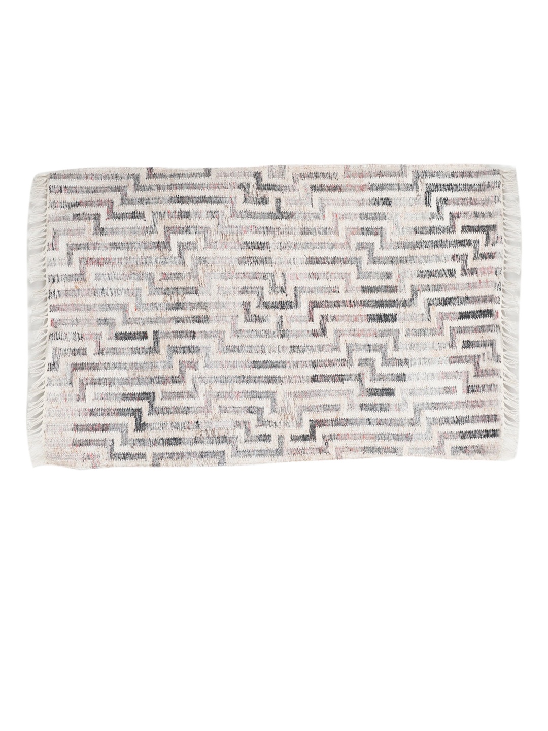 

Fabindia Shunya White & Blue Recycled Pet Woven Dhurrie