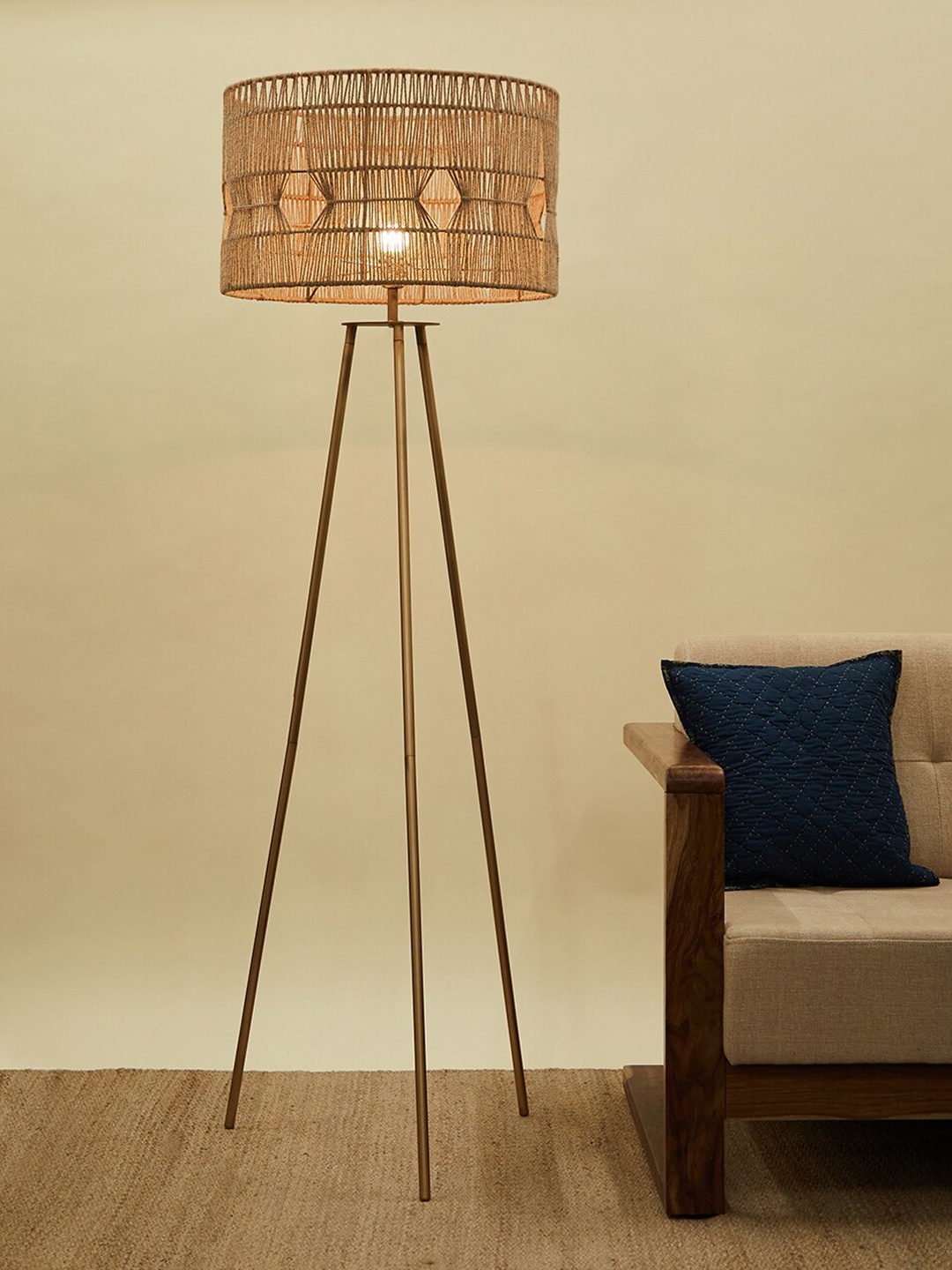 

Fabindia Jivita 2-Pcs Beige Textured Jute Floor Lamps With Shades