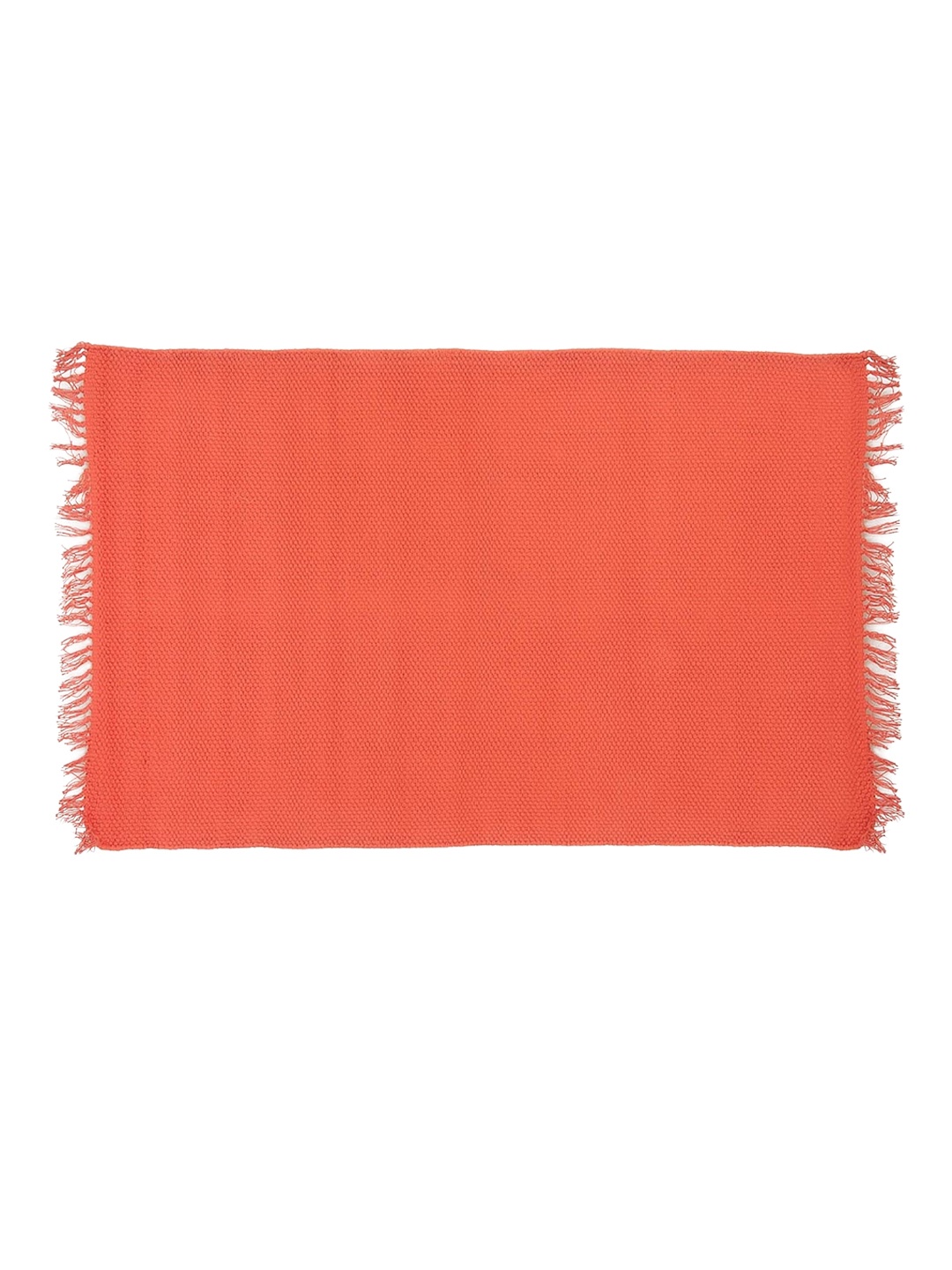 

Fabindia Rust-Orange Textured Cotton Dhurrie