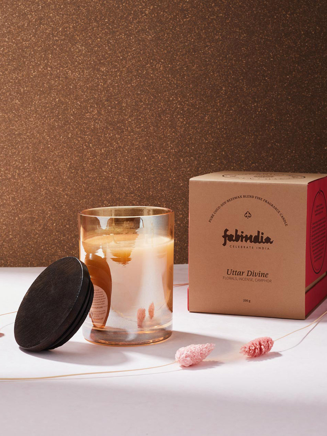 

Fabindia Adhrit Beige Uttar Divine Scented Jar Candle