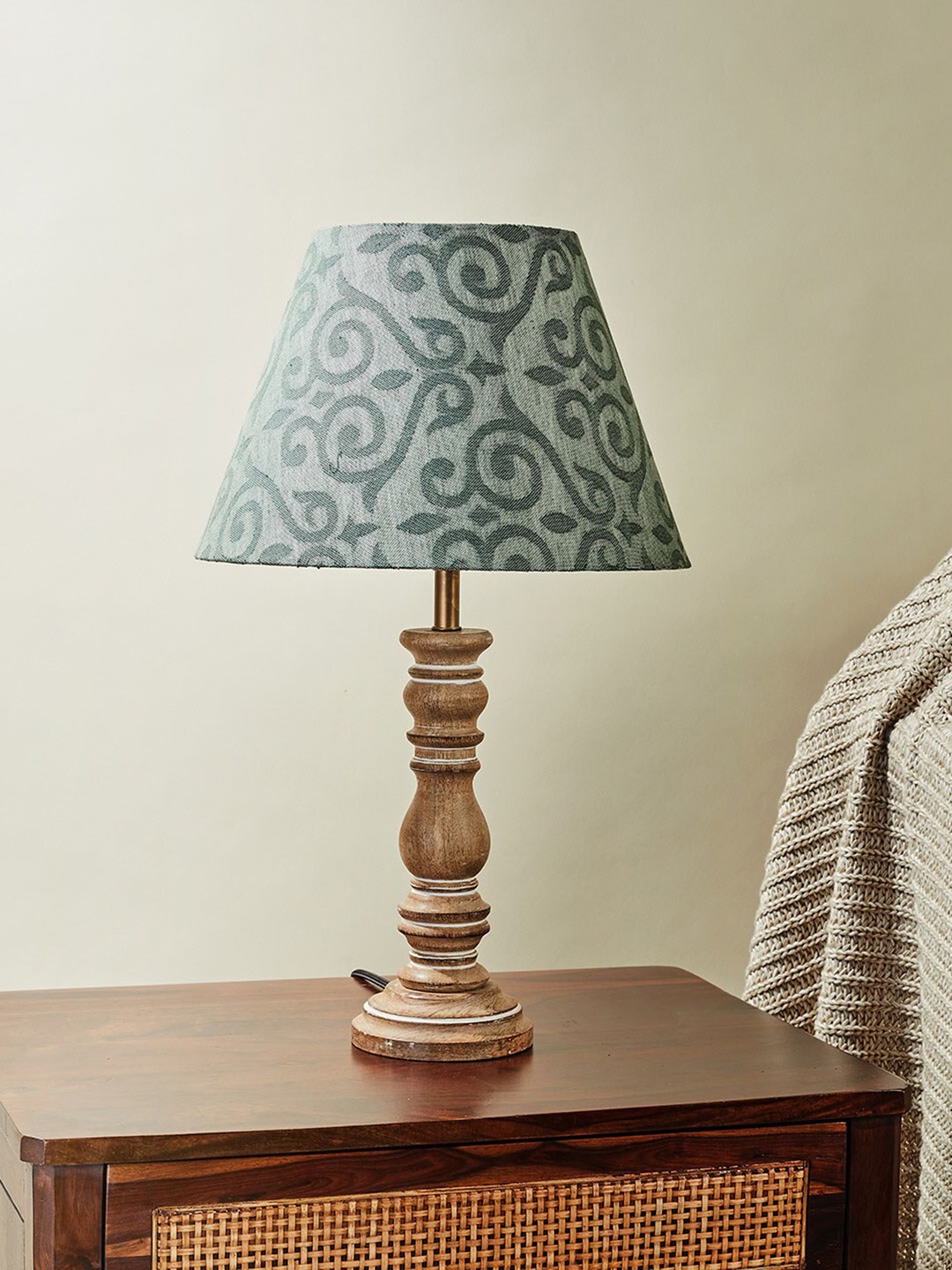 

Fabindia Varnin Green Cutwork Acrylic Lampshade