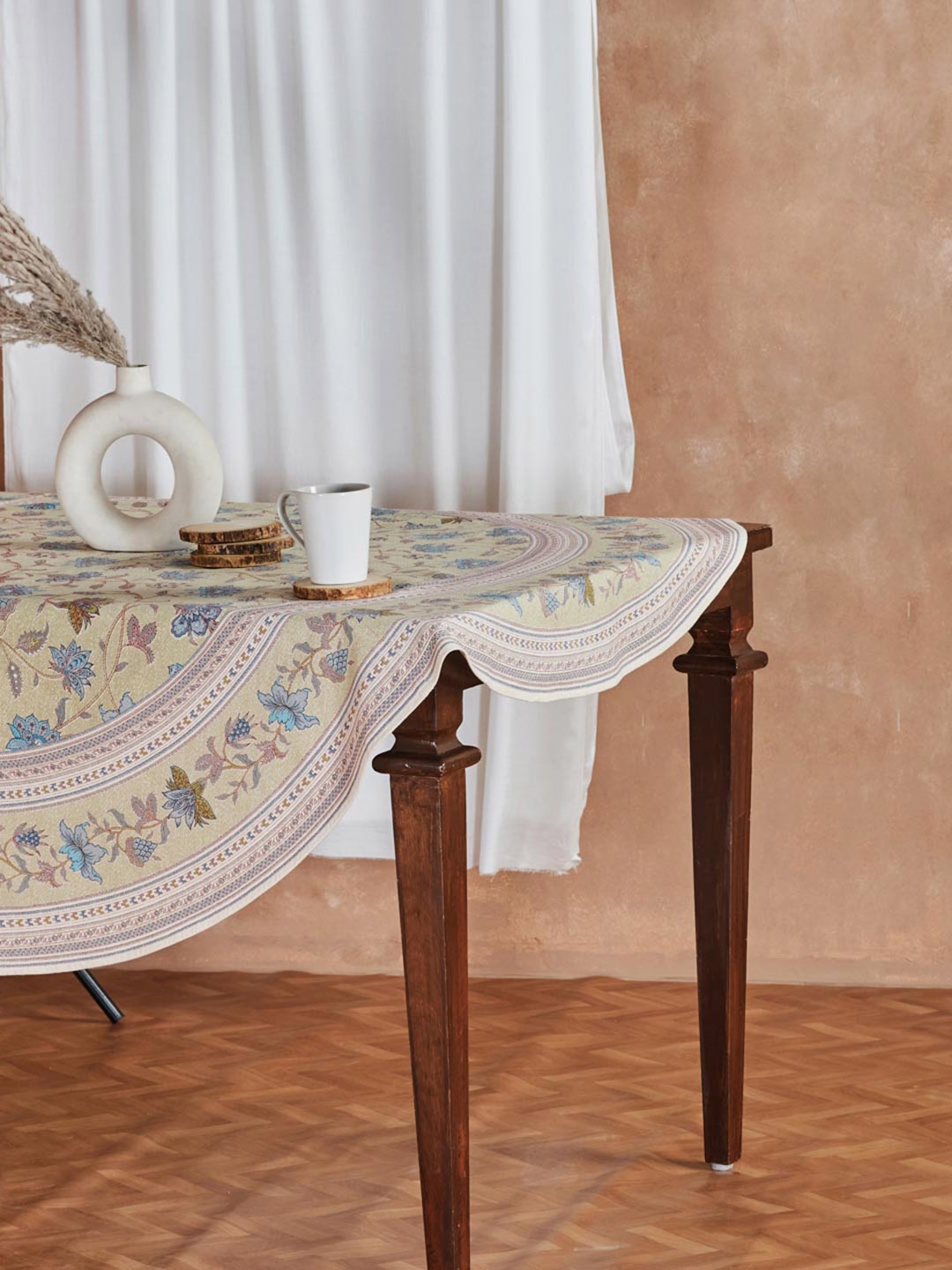 

Fabindia Idika Green & Blue Printed Cotton Table Cover