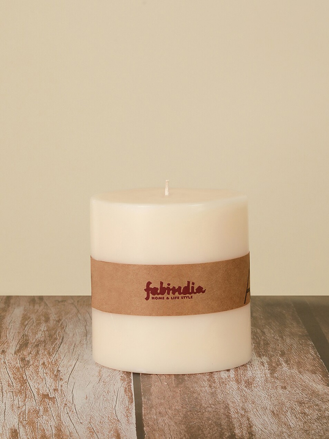 

Fabindia Aakarik White Pillar Candle