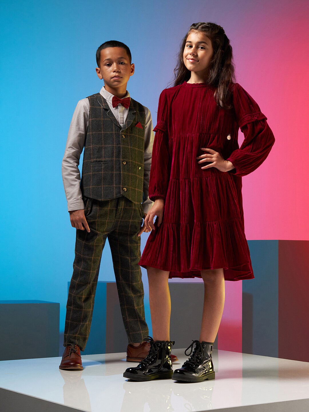 

Angel & Rocket High Neck A-Line Dress, Maroon