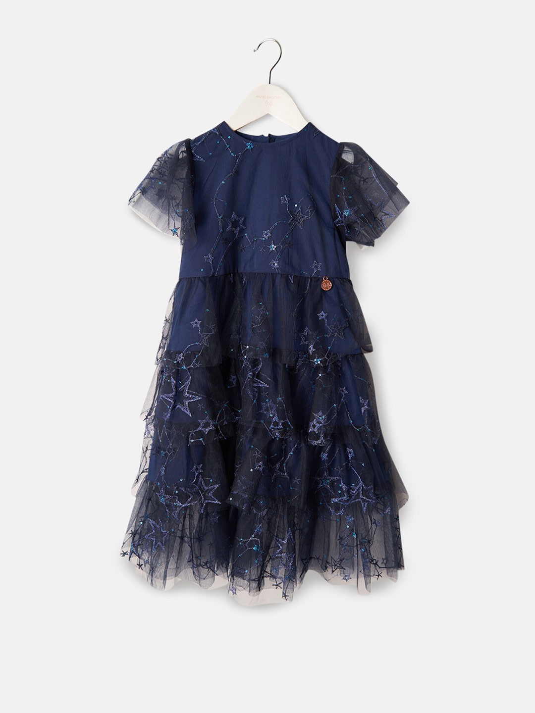 

Angel & Rocket Girls Embellished A-Line Dress, Navy blue