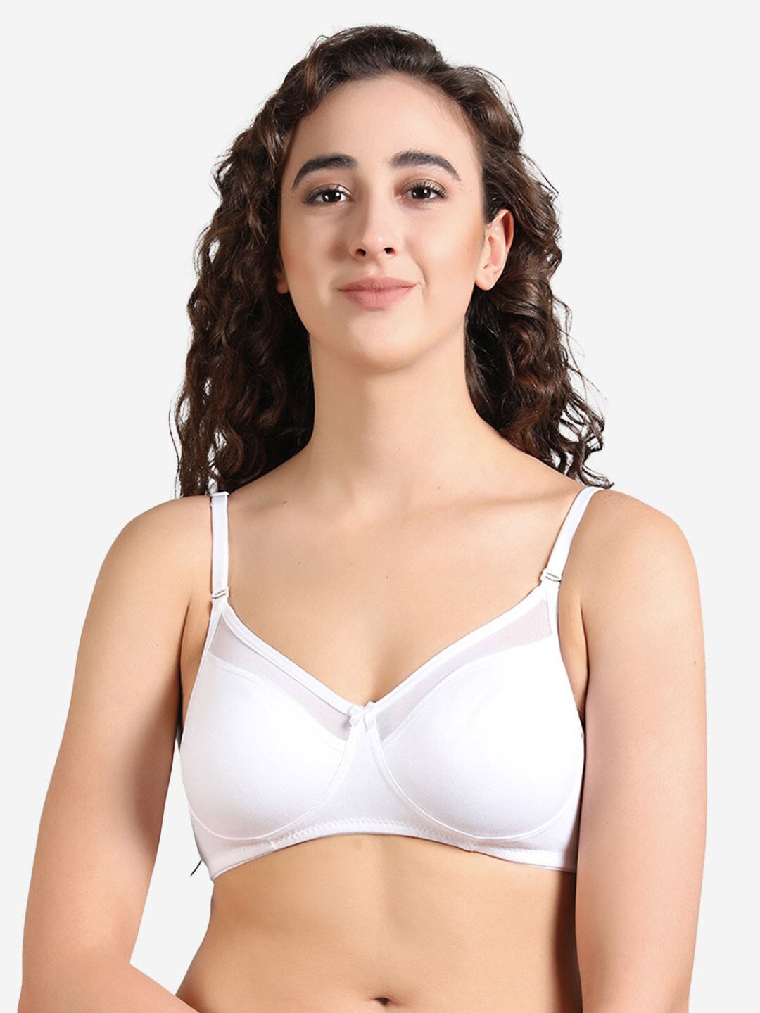 

GROVERSONS Paris Beauty Cotton Bra - Non-Wired Non-Padded Full Coverage Double Layered, White