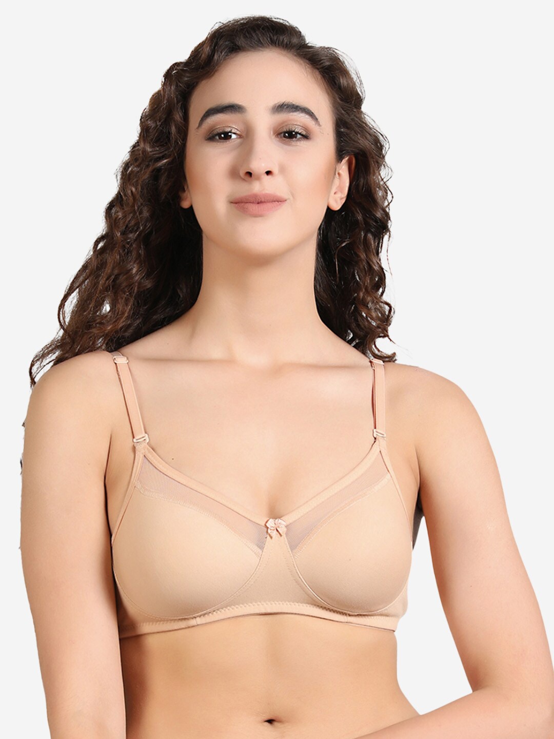 

GROVERSONS Paris Beauty Non-Wired Non-Padded Full Coverage Cotton Double Layered Bra, Beige