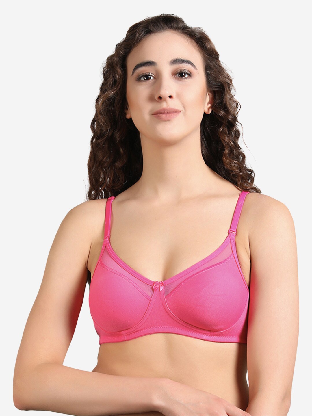 

GROVERSONS Paris Beauty Non-Wired Non-Padded Full Coverage Cotton Double Layered Bra, Pink
