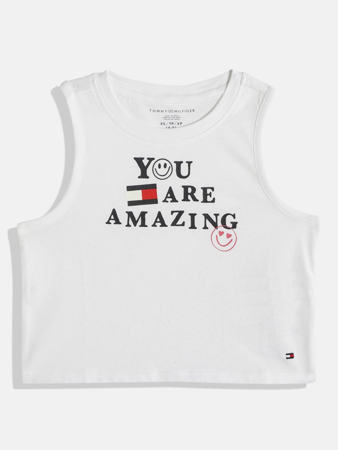 

Tommy Hilfiger Girls Printed Pure Cotton Tank Top, White