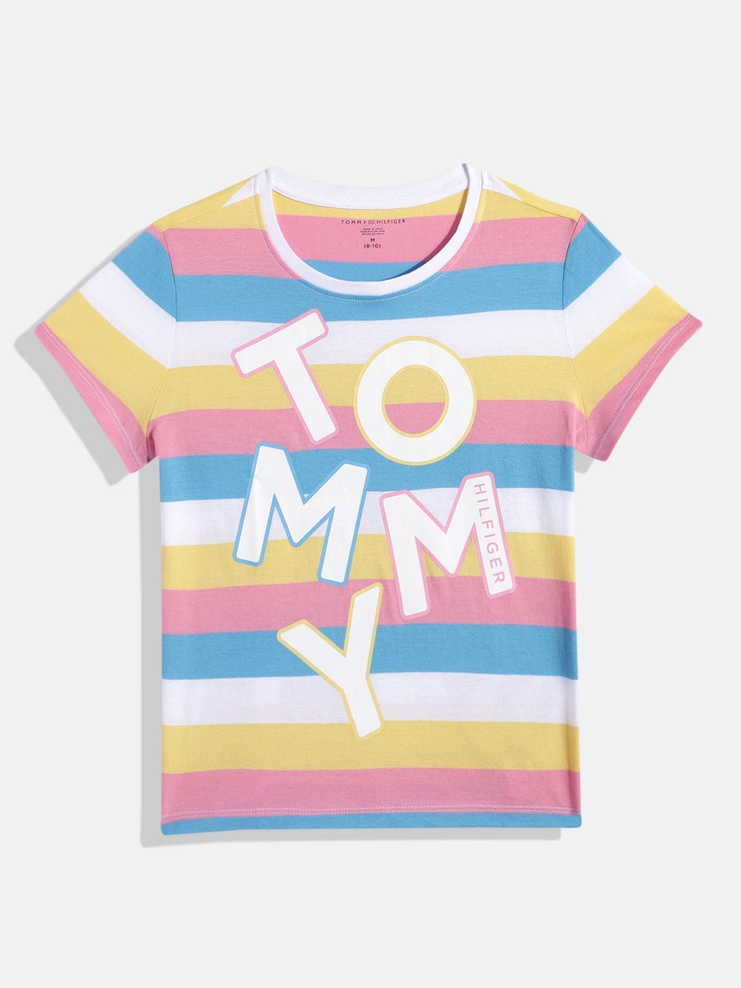 

Tommy Hilfiger Girls Brand Logo Printed Pure Cotton T-shirt, Multi