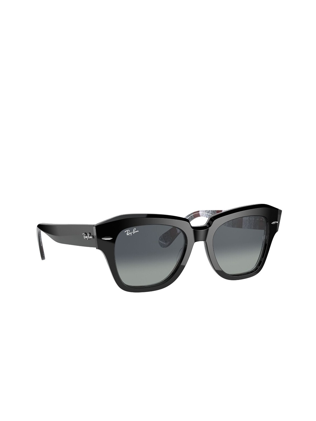 

Ray-Ban Unisex Gradient Blue Lens Square Sunglasses - 0RB218613183A49, Black